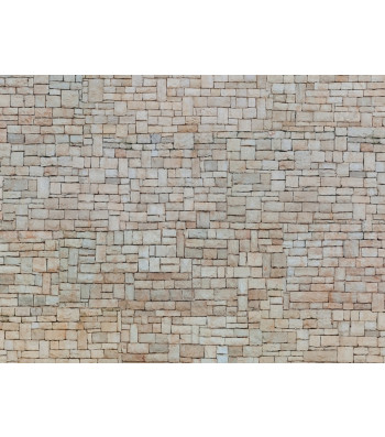 3D Cardboard Sheet „Lime Stone Wall“ white, 25 x 12.5 cm (H0)