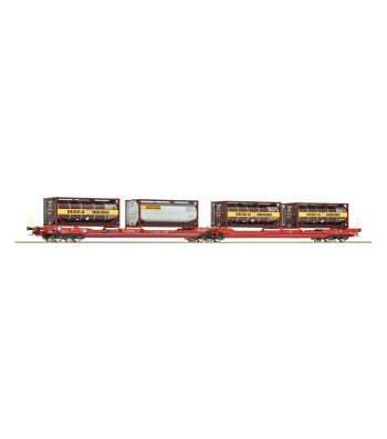 Articulated double pocket wagon T3000e of the OBB/RCW, epoch VI
