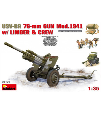1:35 USV-BR 76-mm Gun Mod.1941 w/Limber & Crew - 5 figures