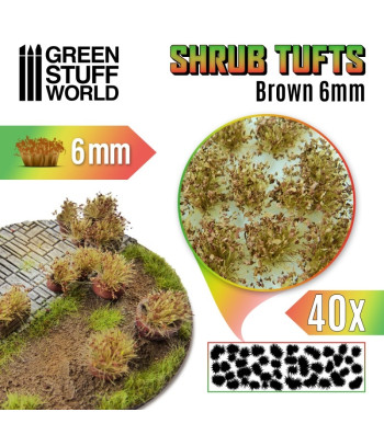 Shrubs TUFTS - 6mm self-adhesive - BROWN (40 pcs.)