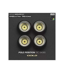 1:64 POLE POSITION (wheel: 6.7mm, tyre: 8.3mm) GOLD - Wheel & Tyre Set - 4 pcs