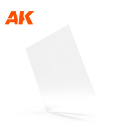 AK6574 Opaque white polystyrene sheet (0.5 mm thickness x 245x195mm, 3 units)