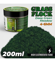 Static Grass Flock 4-6mm - DEEP GREEN MEADOW (200 ml)